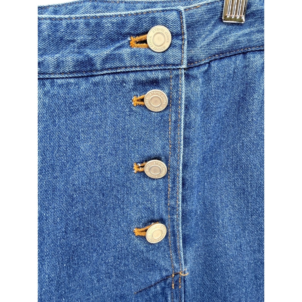 Steve J & Yoni P Blue Sailor Wide Leg Jeans High Rise Frayed L Korean Fashion - Picture 4 of 8